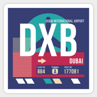 Dubai (DXB) Airport Code Baggage Tag E Sticker